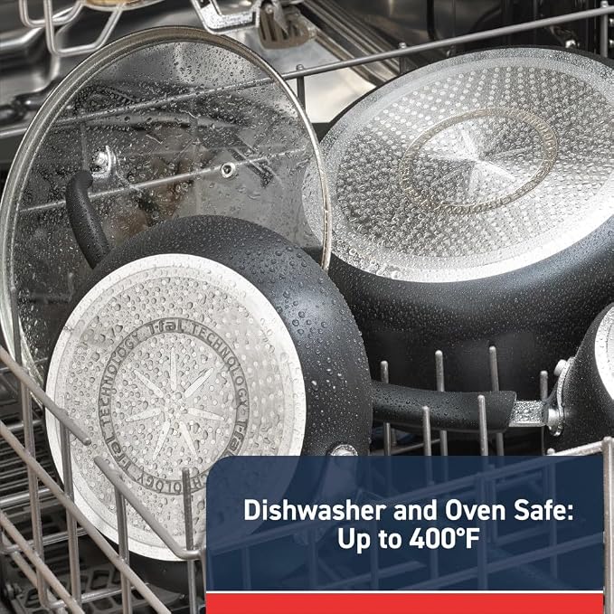 T-fal Experience Nonstick Cookware Set 12 Piece, Oven Broiler Safe 350F - Image 7