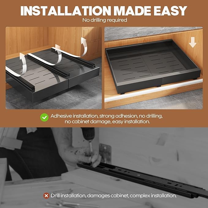 Seinloes 2 Pack Expandable Pull Out Cabinet Organizer 21" Deep - Image 6