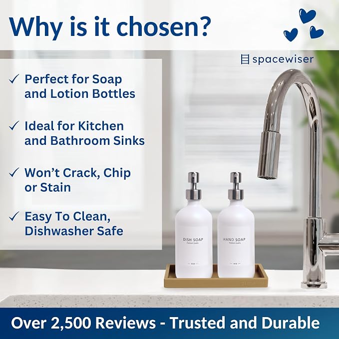 Spacewiser Countertop and Vanity Tray – Small 7.7" Silicone Soap Dispenser Trays - Image 8