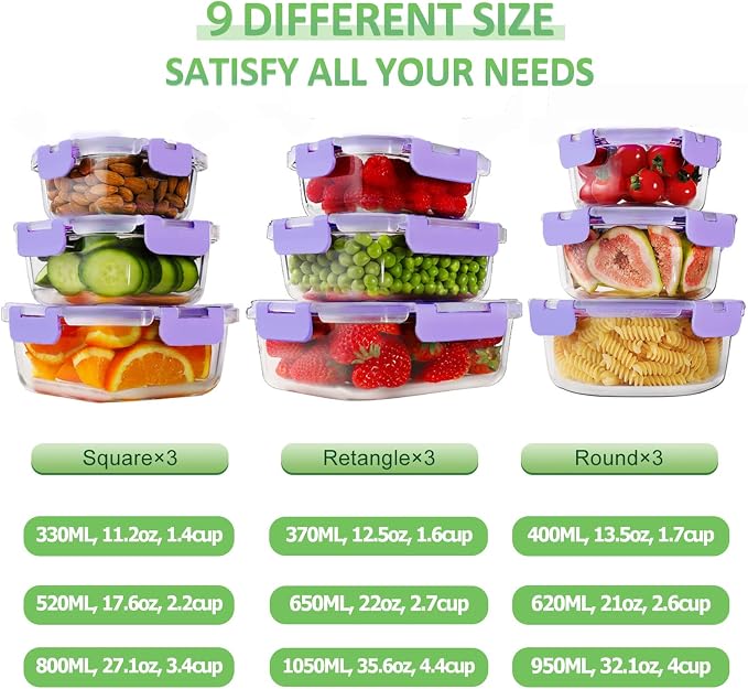 HOMBERKING Glass Food Storage Containers - Image 2