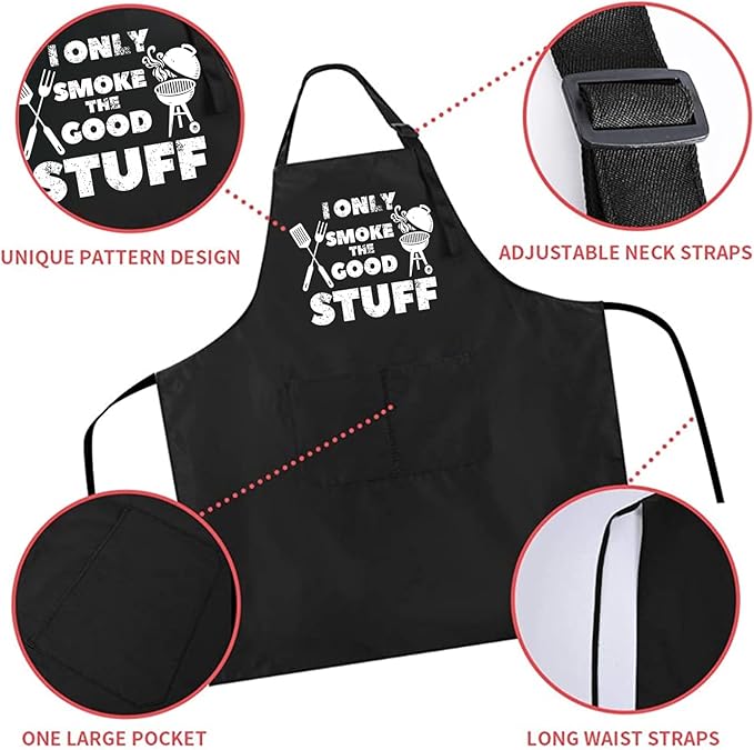 Rosoz Funny BBQ Black Chef Aprons - Image 6