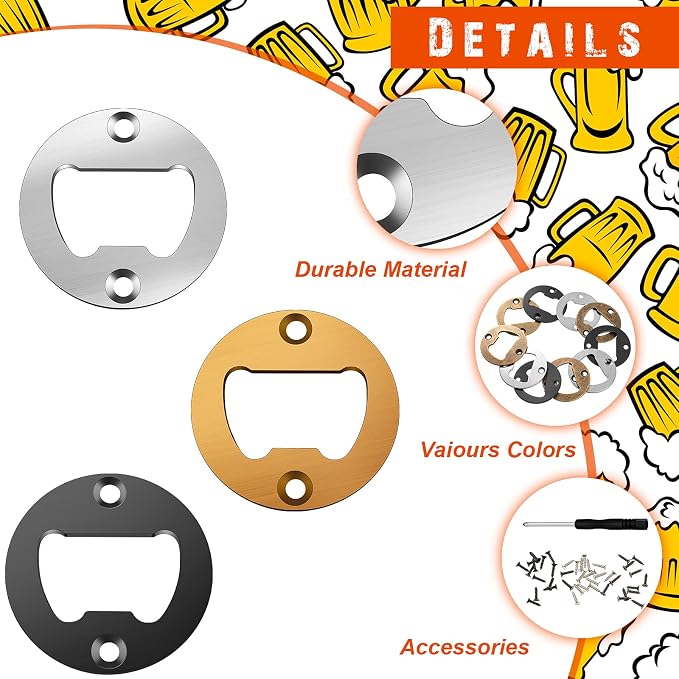 15 Sets Bottle Opener Inserts Kit Stainless Steel Round Bottle Openers Metal - Image 5