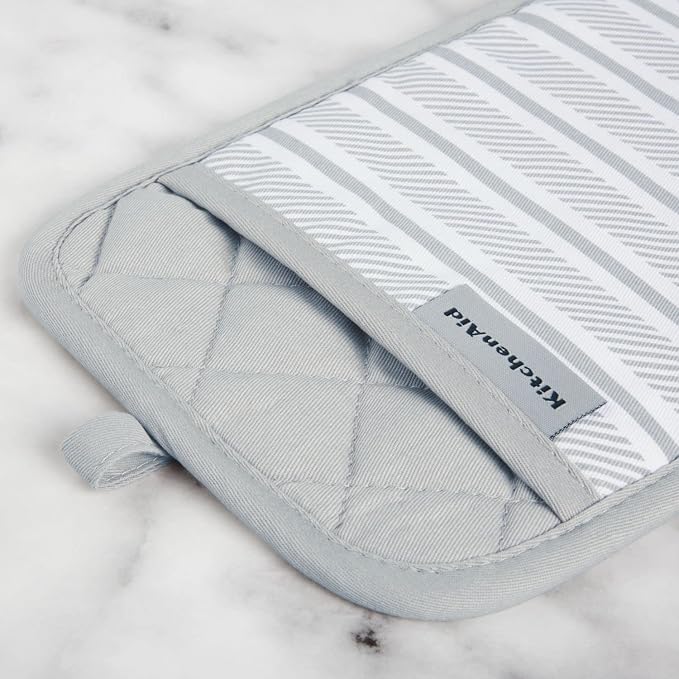 KitchenAid Albany Pot Holder 2-Pack Set, Matte Grey - Image 3
