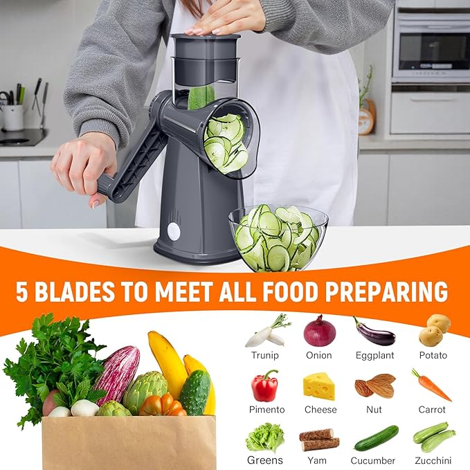 Rotary Cheese Grater Hand Crank - Image 3