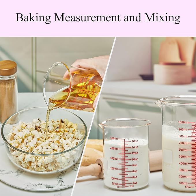 High Borosilicate Glass Measuring Cup-V-Shaped Spout, 500ml Glass Measuring - Image 5
