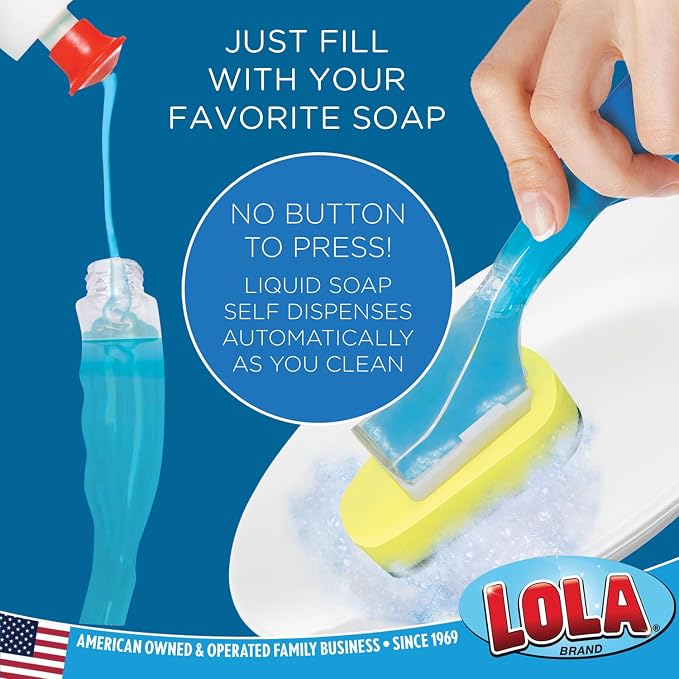 LOLA Soap Dispenser Dish Wand Sponge Head Refills, 2 Pack, Super Absorbent - Image 2