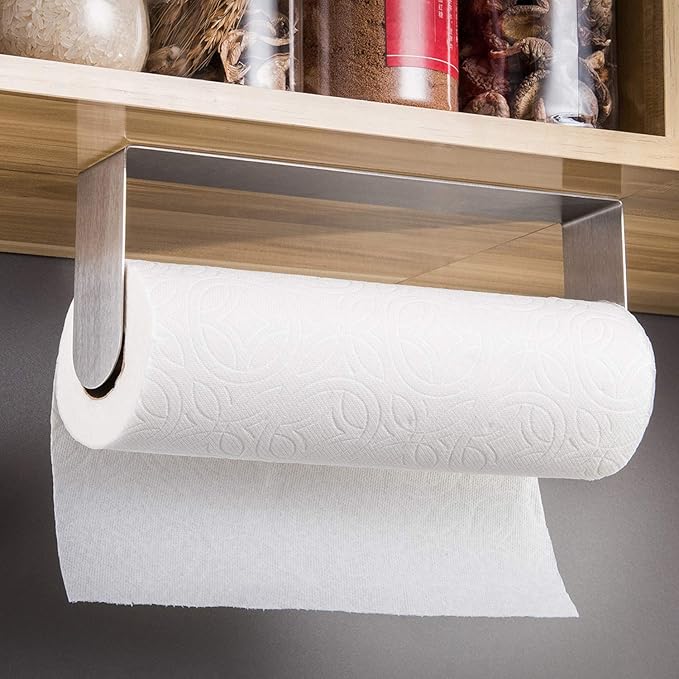 ZUNTO Paper Towel Holder Under Cabinet Self Adhesive Paper Towel Rack, - Image 2