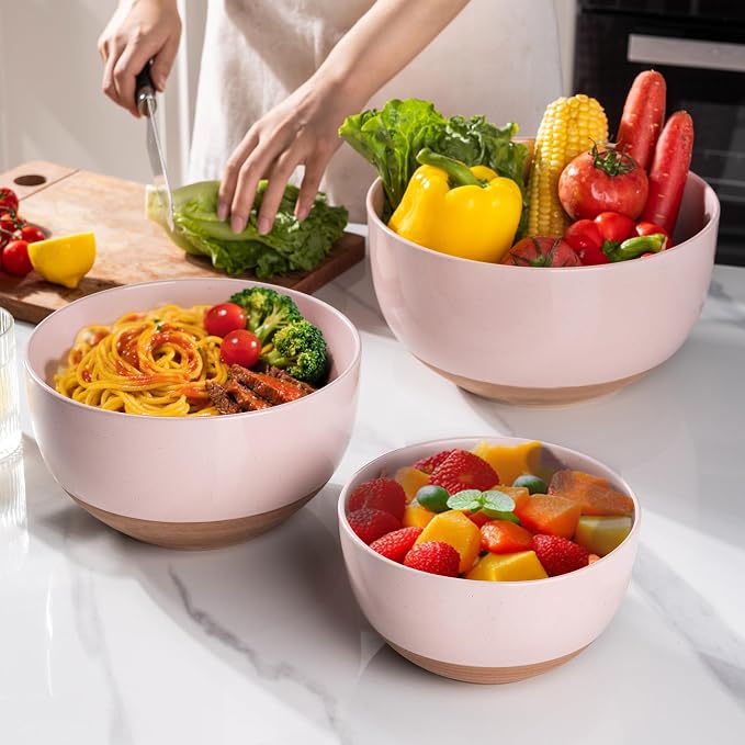 AmorArc Ceramic Mixing Bowls|Nesting Bowls Set of 3 - Image 5