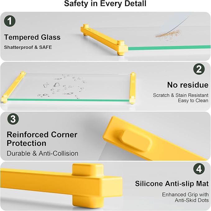 Tempered Glass Cutting Board for Kitchen, 12x16" & 12x8" 2 Pcs, Heat Resistant - Image 4