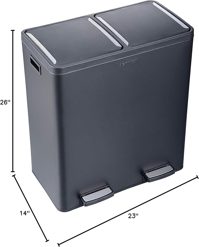 Step N' Sort The 18.5 Gallon Extra Large Capacity, Dual Trash and Recycling Bin - Image 7