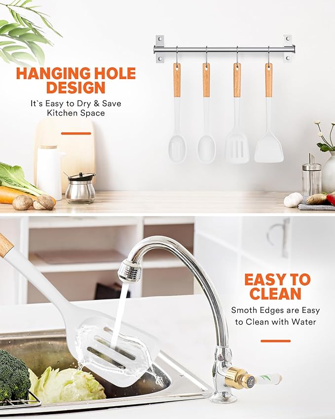 Silicone Cooking Utensils Set, Perfectly Angled - Image 6