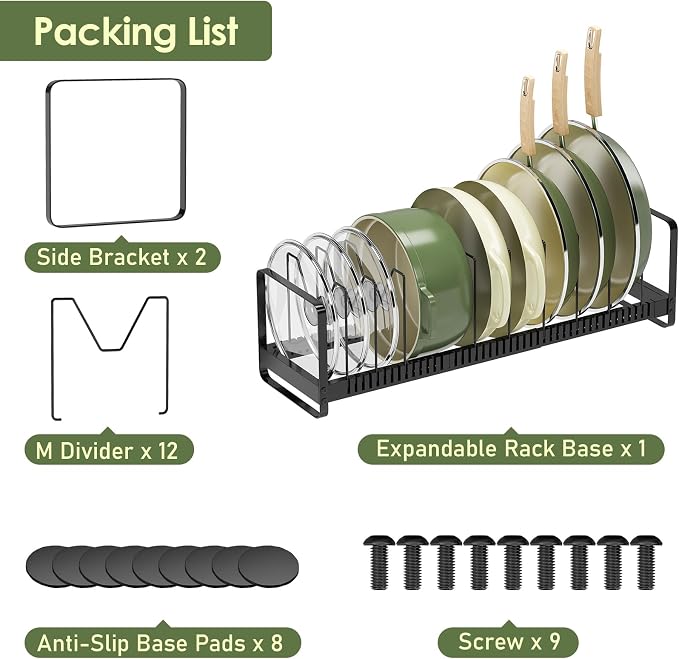 MUDEELA Pot Rack Pan Organizer inside Cabinet - Image 8