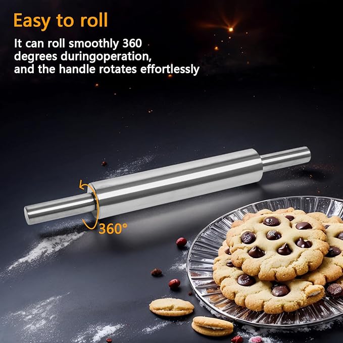 17-Inch Stainless Steel Rolling Pin - Image 4
