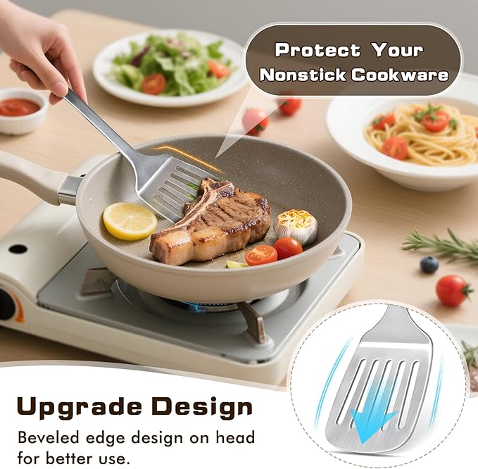 9 Pcs Cooking Utensils Set, Stainless Steel Kitchen Utensils, Heat Resistant - Image 4