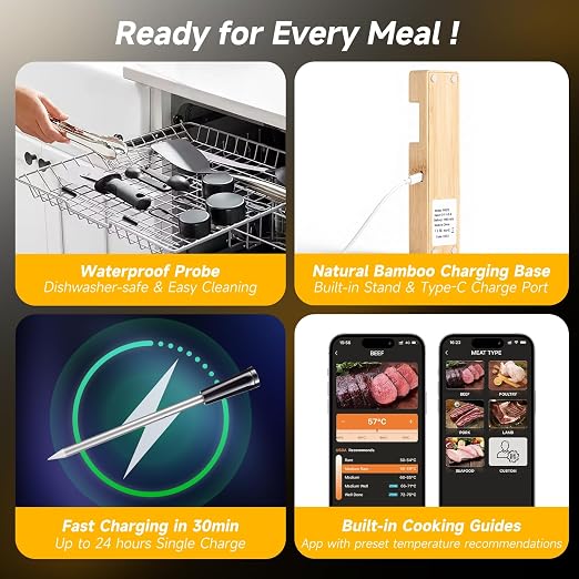 Wireless Meat Thermometer Digital, Long-Range Bluetooth Cooking Thermometer - Image 6