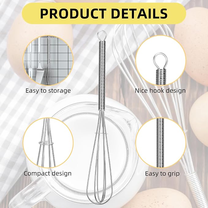 Baderke 30 Pcs Mini Whisk Bulk Small Whisks - Image 3