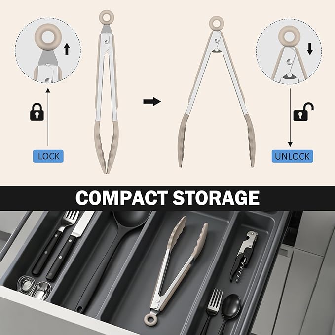 Kitchen Tongs, Stainless Steel Cooking Tongs - Image 7