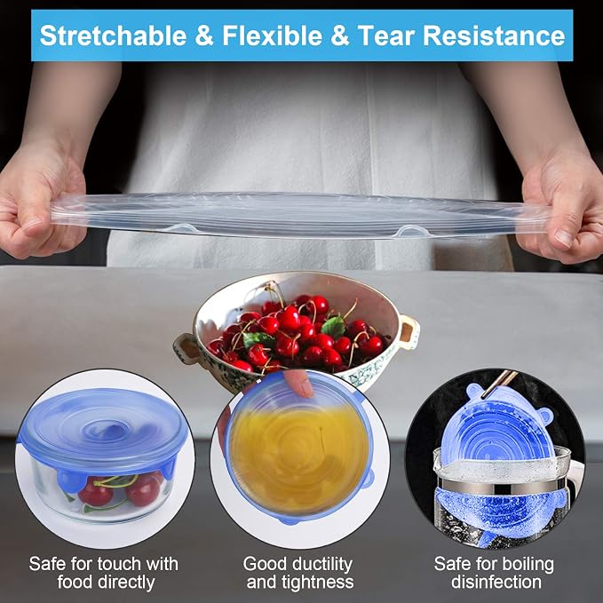 YXYL 14 PCS Reusable Silicone Stretch and Seal Lids - Image 3
