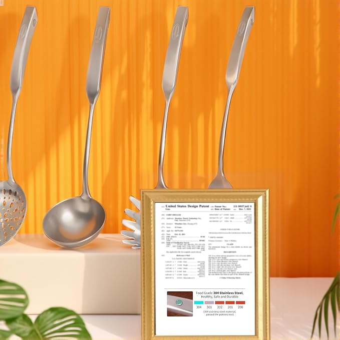 Newness 4 Pcs Cooking Utensils Set, 304 Stainless Steel Kitchen Utensils Set - Image 10