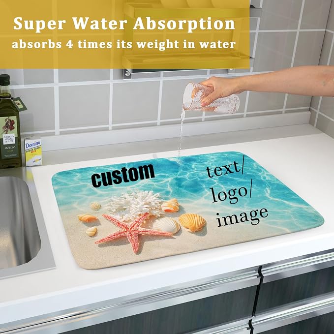 Giwawa 18"x24" Customized Dish Drying Mat Custom Image Dish Drainer Mats - Image 7