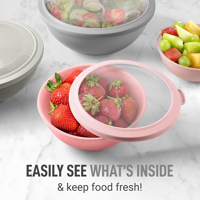 Zulay Kitchen 12 Piece Plastic Mixing Bowls - Image 4