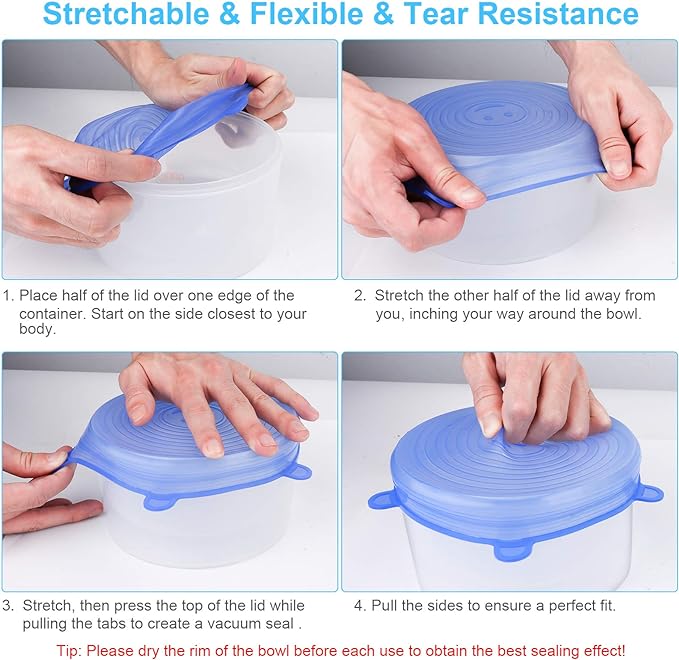 YXYL 14 PCS Reusable Silicone Stretch and Seal Lids - Image 5