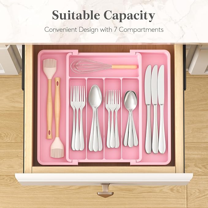 Lifewit Silverware Drawer Organizer, Expandable Utensil Tray - Image 3