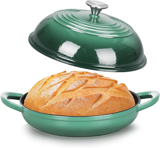 TeamFar Cast Iron Bread Dutch Oven, 6 Qt Enameled Dutch Oven Pot by TeamFar
