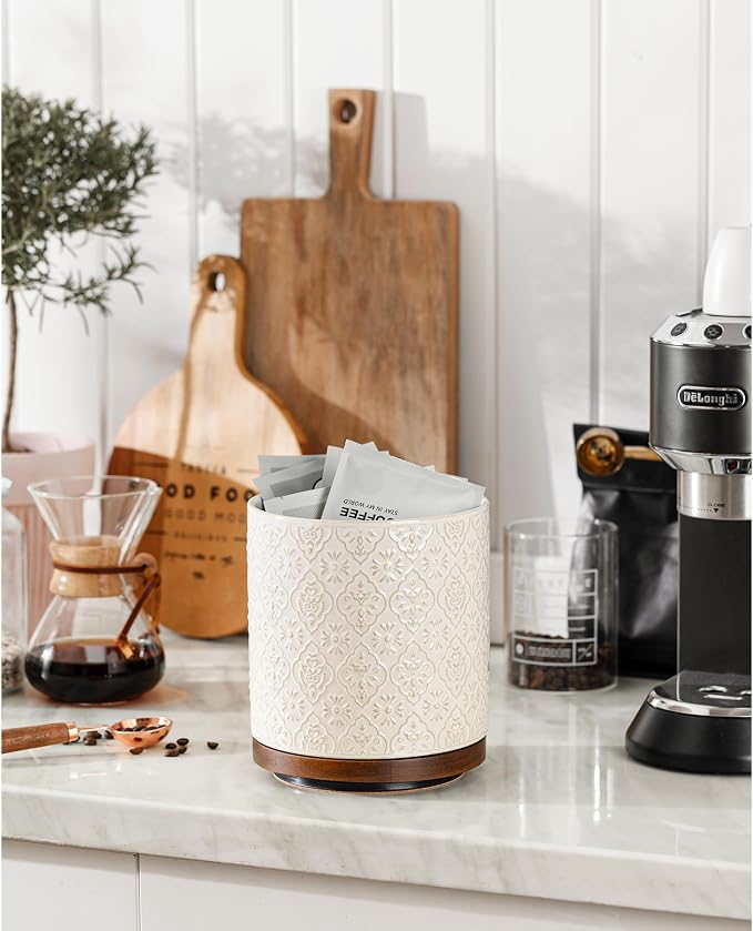 Kitchen Utensil Holder, 360° Rotating Extra Large Ceramic Utensil Holder - Image 2