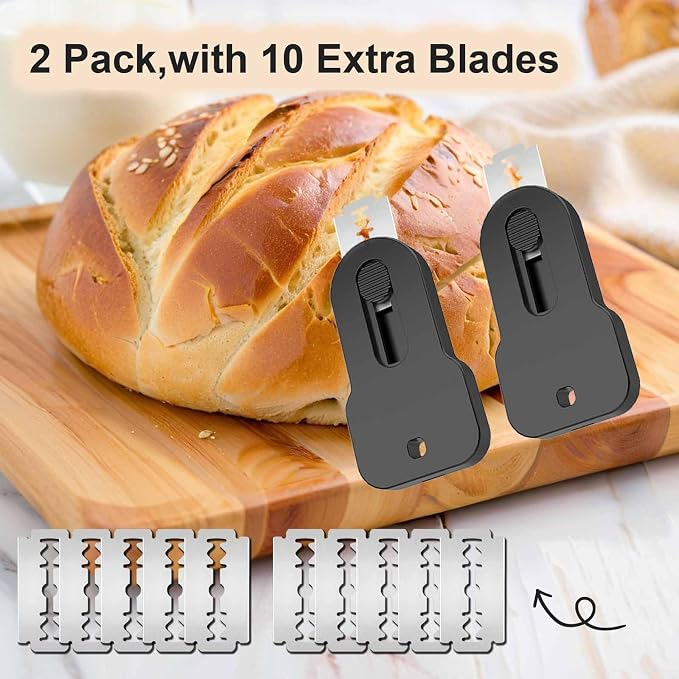 2-Pack Magnetic Retractable Bread Lame Scorer, Sourdough Scoring Knife Tool - Image 3