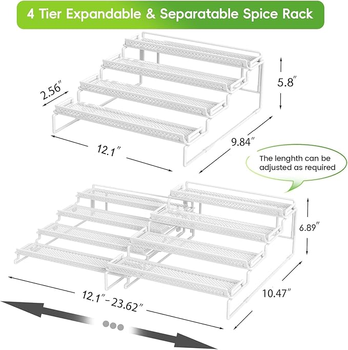 4 Tier Adjustable Spice Rack Organizer - Image 4