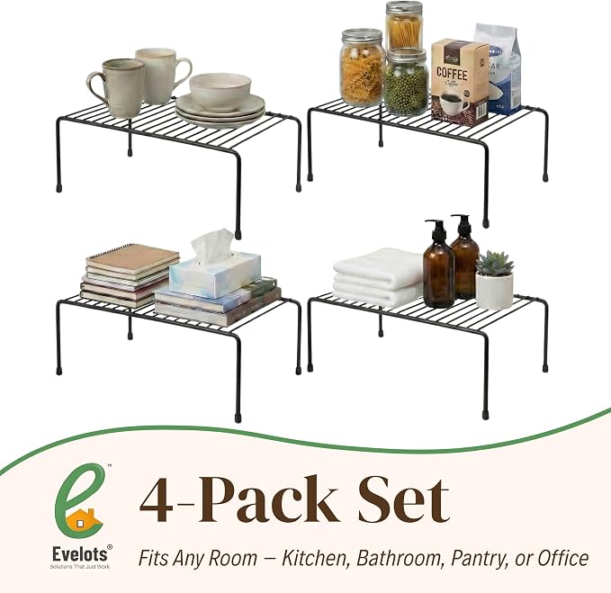 Evelots Kitchen Cabinet Wire Shelf Organizer/Rack - Image 7