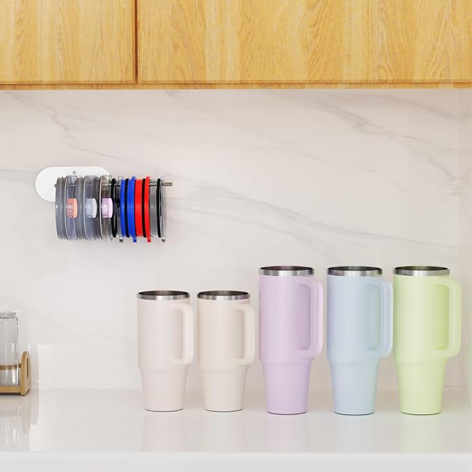 4 Pack Tumbler Lid Organizer, Space Saving Cup Lid Organizer - Image 7