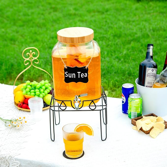 2 Gallon Glass Drink Dispenser - Image 4
