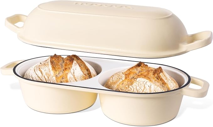 Dutch Oven For Sourdough Bread Baking – Enamelled Cast Iron Bread Loaf Pot – by Nuovva