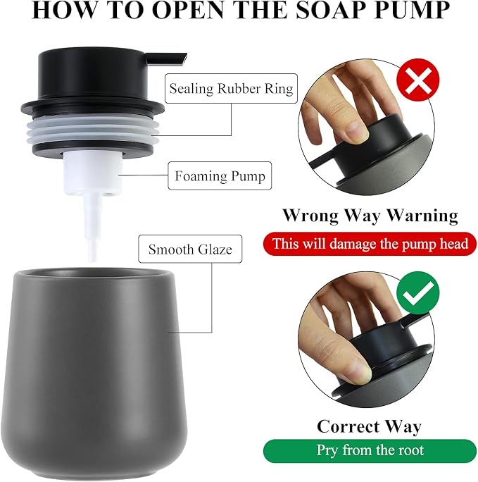 BosilunLife Foam Soap Dispenser - 12 oz Bathroom Lotion Hand Pump Dispenser - Image 4