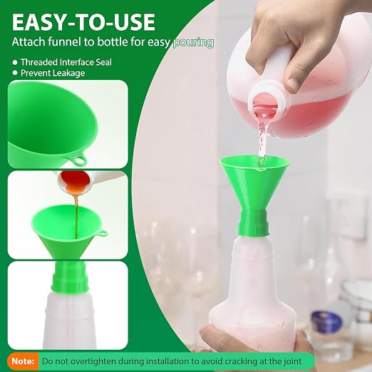 Threaded Funnel Easy Fill Funnel, Twist On Empty Spray Bottle Refill Adapter Fit - Image 4