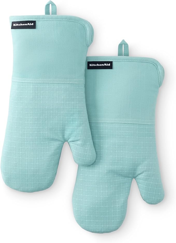 KITCHENAID Gourmet Series Gridlines Oven Mitts 2-Pack Set, Heat Resistant up to by KitchenAid