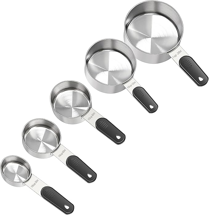 Magnetic Handles 5 Piece Stainless Steel Measuring Cups, Kitchen Gadgets - Image 4