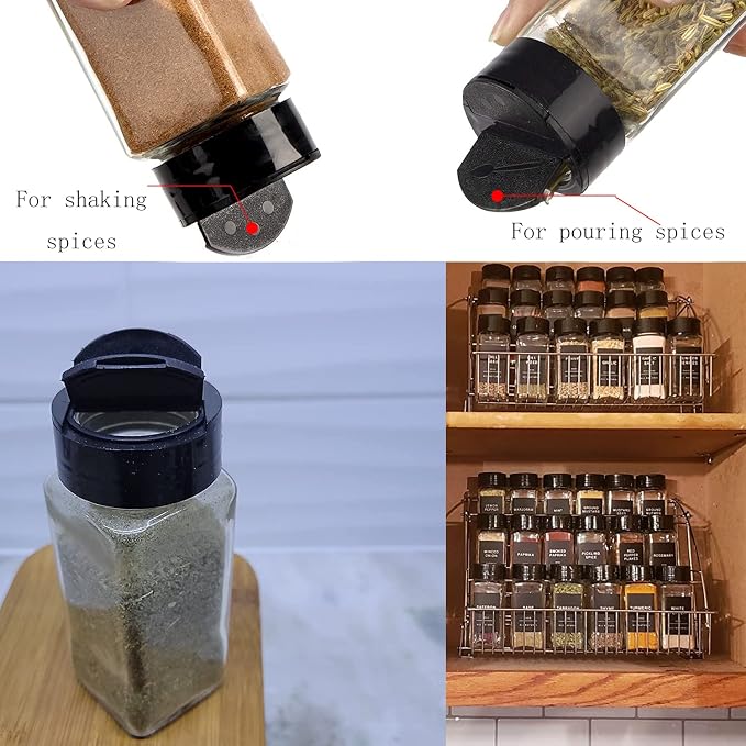 Tiaiidi 24 Pack 3.5 oz Square Plastic Spice Jars, Seasoning Containers - Image 7