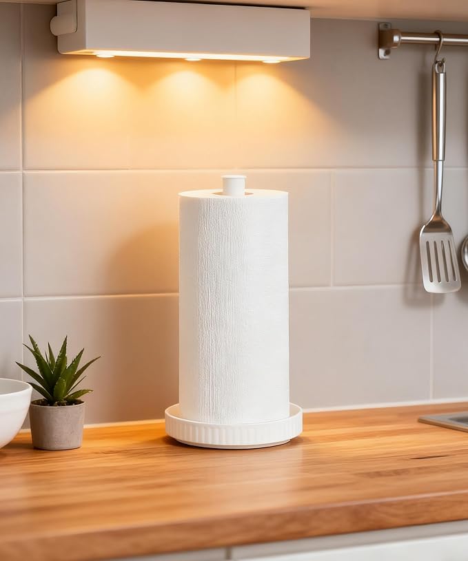 VROOMIUM Paper Towel Holder, Ceramic Base Water & Oil Resistant, Fits Double - Image 7