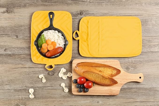 Oven Pot Holder with Pocket Cotton Heat Resistant Coaster Potholder Kitchen Hot - Image 4