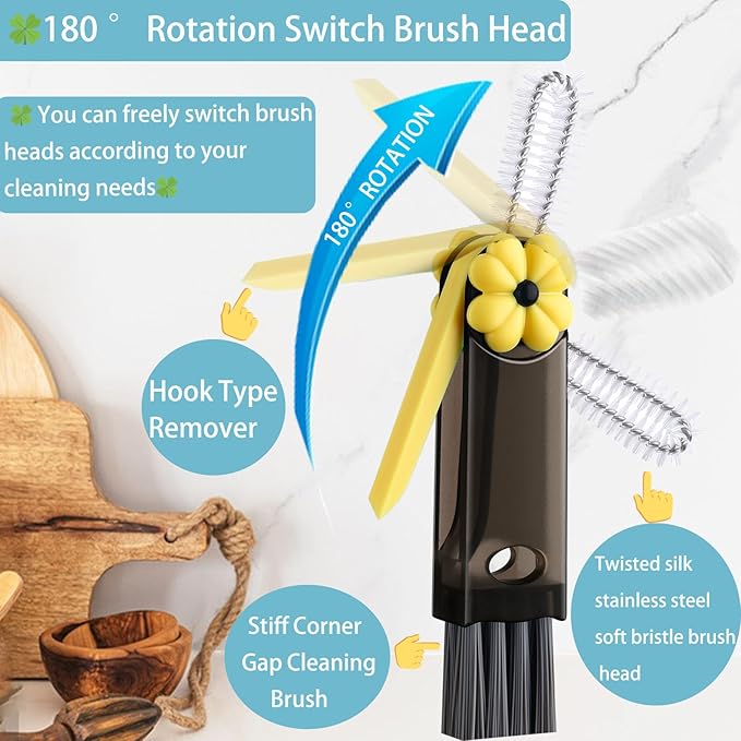 3 in 1 Cup Lid Gap Cleaning Brush, Cup Lid Brush, Home Kitchen Crevice Brush - Image 3