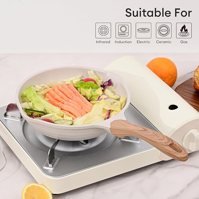 JEETEE 11 Inch Nonstick Frying Pan, Stone Coating Cookware, Nonstick Omelette - Image 6