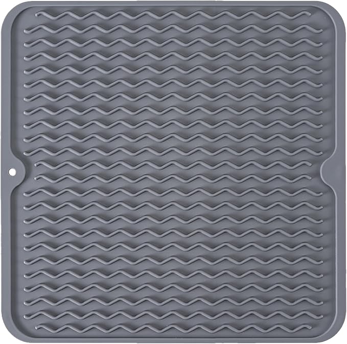 Silicone Dish Drying Mat, Non-Slip Easy Clean Sink Mat Large Heat-resistant by MODENGKONGJIAN