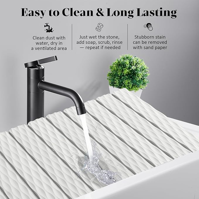Stone Dish Drying Mat for Kitchen Counter, Kitchen Counter Mats for Dishes - Image 3