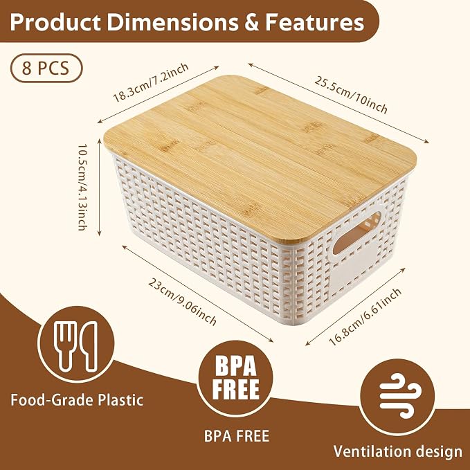8 Pack Plastic Storage Bins - Image 3