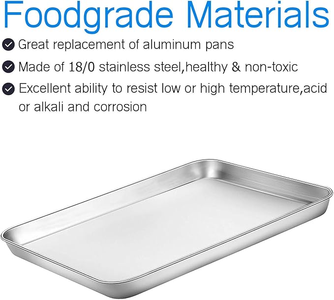 Cookie Sheet and Cooling Rack Set, 16 inch Stainless Steel Baking Pan - Image 4