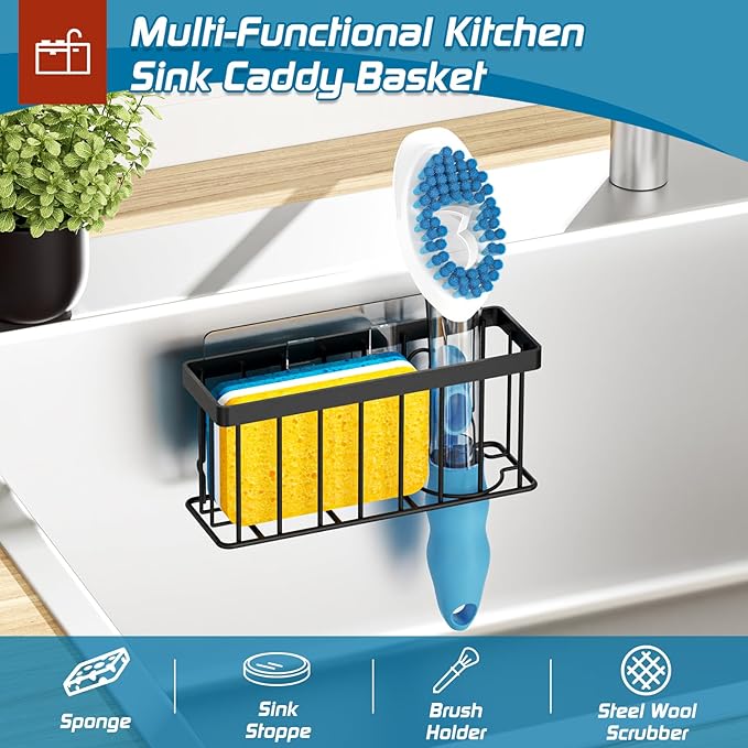 MURLONG Sponge Holder for Kitchen Sink, Sink Caddy Organizer - Image 5