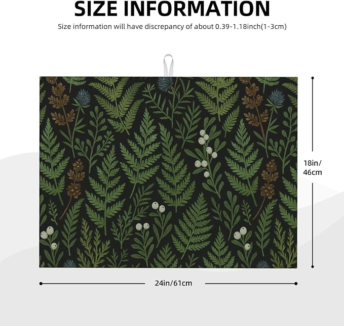 Black Sage Green Plant Dish Drying Mats - Image 3